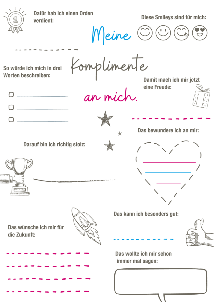 Arbeitsblatt Meine Komplimente an mich Infografik