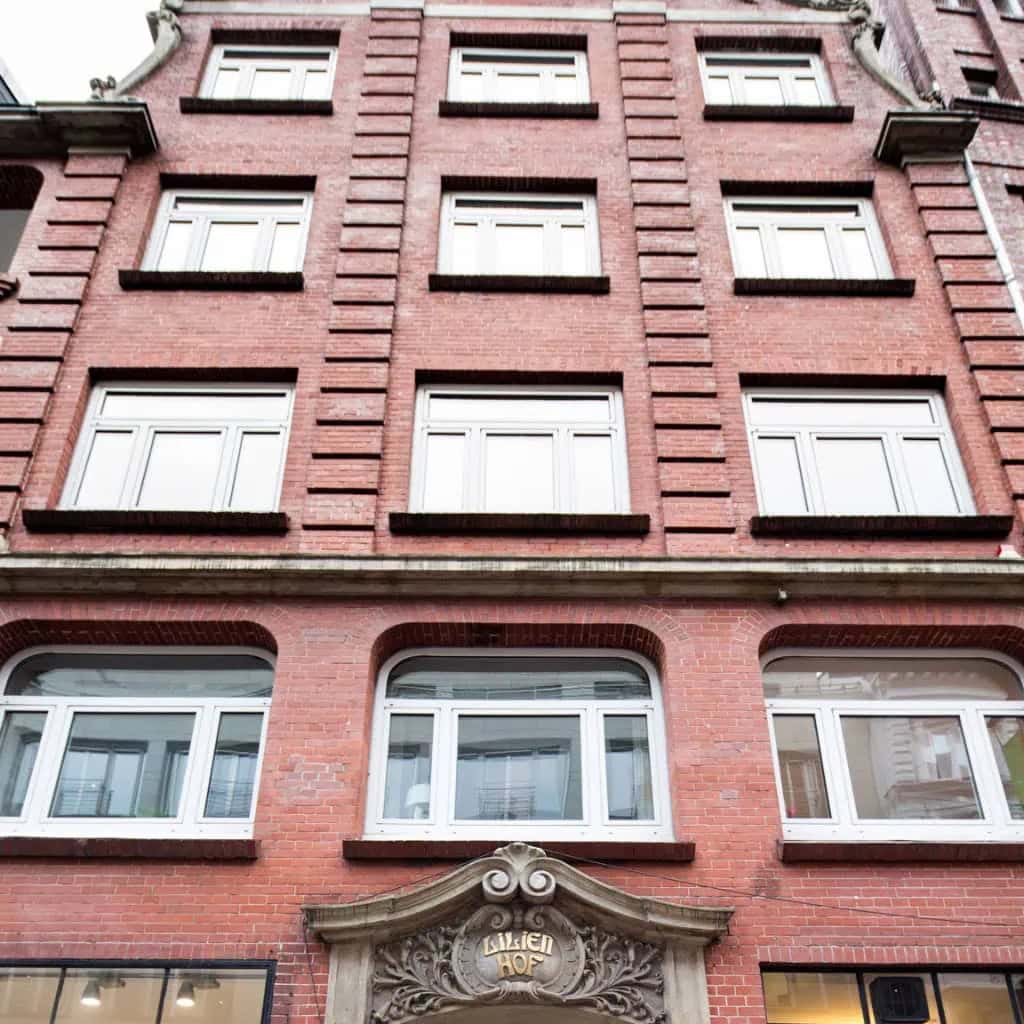 Außenansicht des Lilienhofs in Hamburg City.