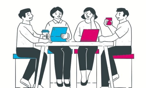 Illustration psychologischer Rollen im Team und ihrer Gruppendynamik von COATRAIN® Hamburg