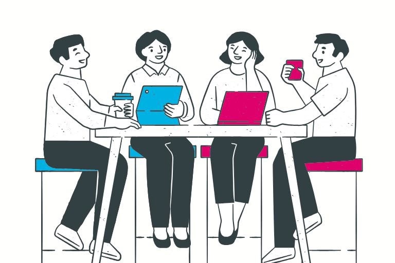 Illustration psychologischer Rollen im Team und ihrer Gruppendynamik von COATRAIN® Hamburg